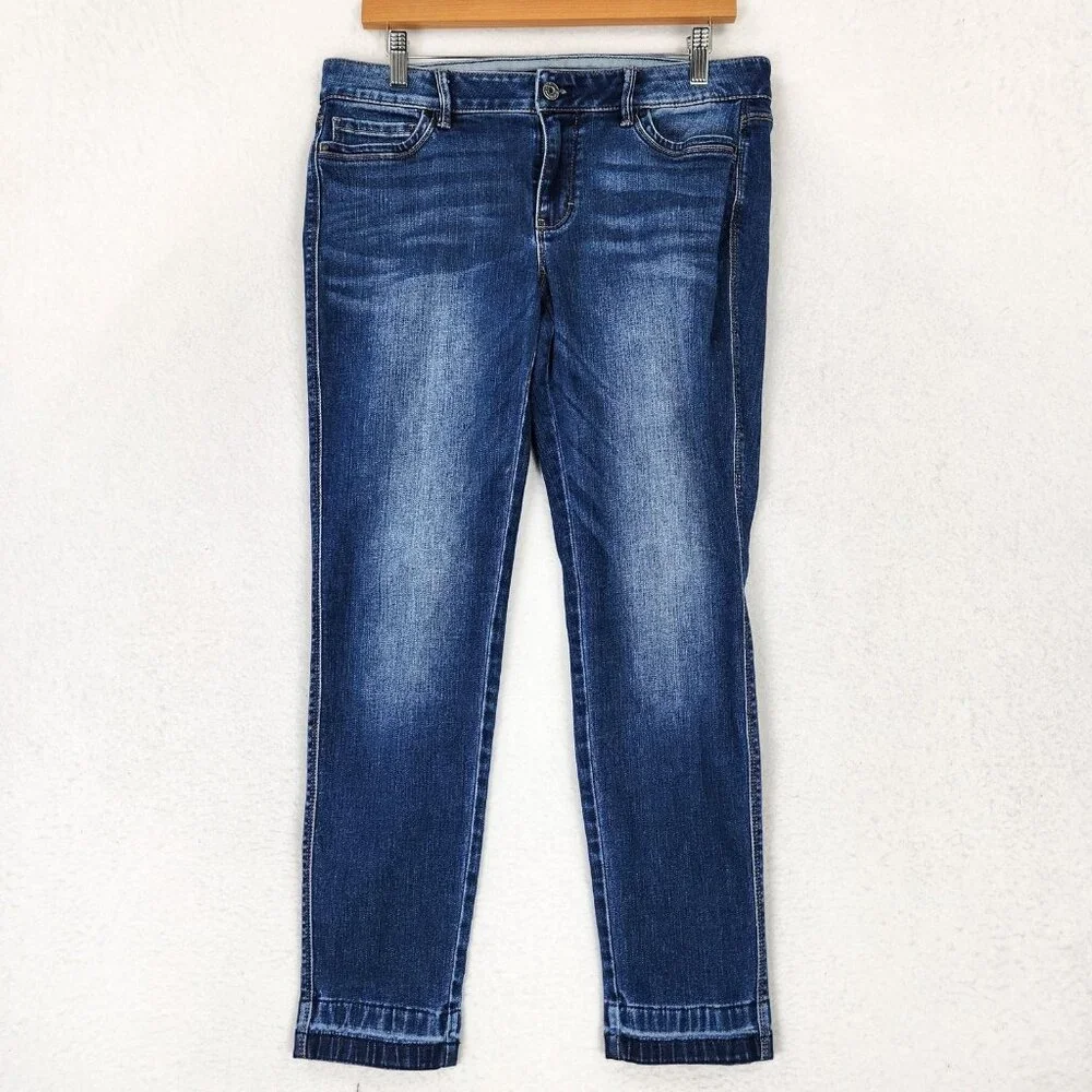 WHBM Jeans Womens 8 Blue Skimmer Stretch Mid Rise Denim Casual Ankle